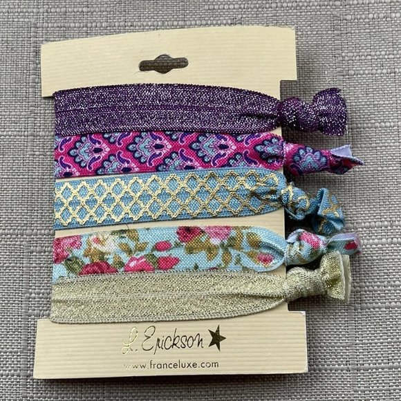 L. Erickson Hair Tie France Luxe Hair Pony Set Of 5 - Picture 1 of 7